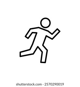 running person icon, simple flat style, logo sign symbol vector illustration pictogram, isolated on white for mobile app
