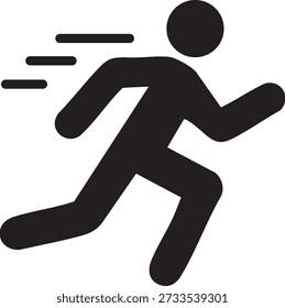 Running Person Icon, Speed Movement Vector