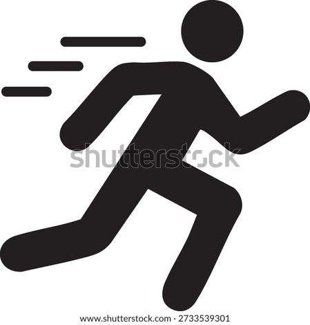 Running Person Icon, Speed Movement Vector