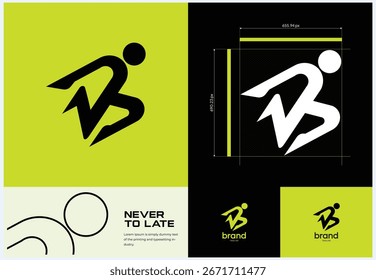 Running person logo with transparent background