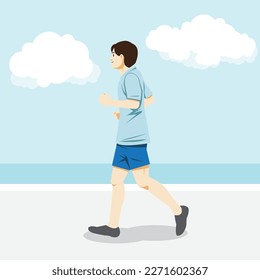 running person on the road