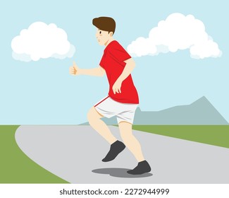 running person on the road
