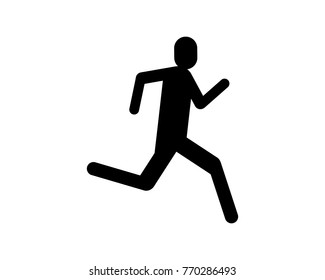 Running Person Pictogram Icon Silhouette Vector Stock Vector (Royalty ...