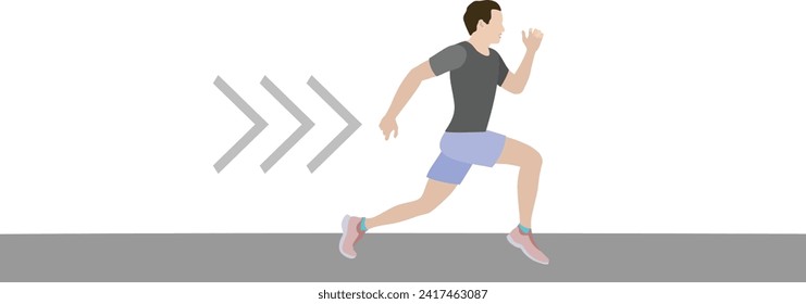 Running person with Running Race for Racing Competition and Athlete Running and going to a race with Jogging, Marathon and Lets go sign. Person and sportsman running speedily high-speed effect jogging