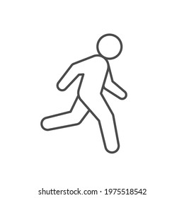 Running person or runner line icon