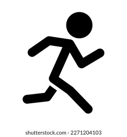 Running person silhouette icon. Competition. Vector.