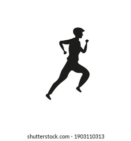 running person silhouette on white background