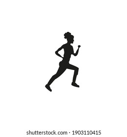 running person silhouette on white background