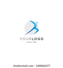running person vector logo design template. eps10