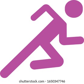 running person vector, white background