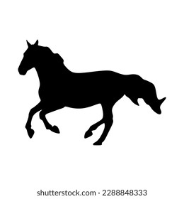 Running pet horse silhouette. Sign Symbol vector illustration template in trendy flat style. Editable graphic resources for many purposes.