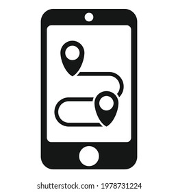 Icono de ruta de teléfono en ejecución. Ilustración simple del icono del vector de ruta de teléfono en ejecución para el diseño web aislado en fondo blanco