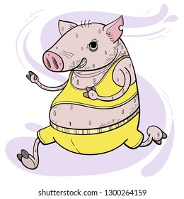 the running pig.