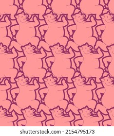 Running pig pattern seamless. swine run background. Baby fabric ornament