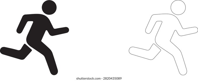 Running in place warmup vector icon filled and outline, cardio exercise and sport preparation symbol.