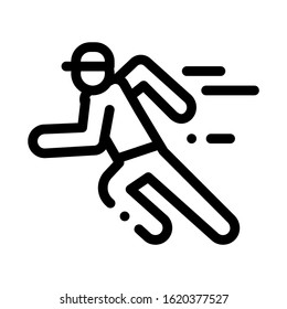 Running Player Icon Vector. Outline Running Player Sign. Isolated Contour Symbol Illustration