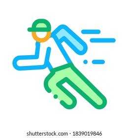 Running Player Icon Vector. Outline Running Player Sign. Isolated Contour Symbol Illustration