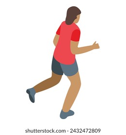 Running player rugby icon isometric vector. Motion masculine. Catch extreme