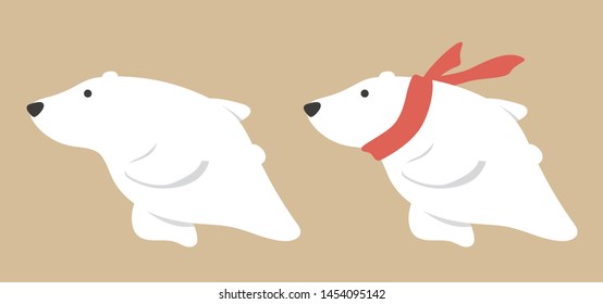 Running Polar Bear vector illustration