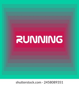 Running poster design  and colorful design illustration. with red and green saturated splash color running poster