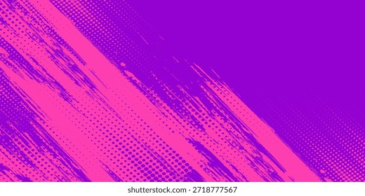 Diseño de póster en ejecución %E2%80%93 Ilustración Abstractas de salpicaduras de colores en púrpura y azul para el maratón de la ciudad