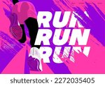 Running poster design with runner
