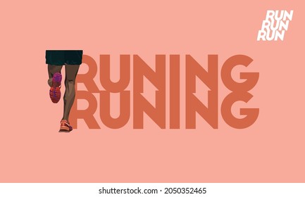 Running poster design with runner's Legs on a minimalist set. run poster. marathon. city marathon. Chicago marathon.