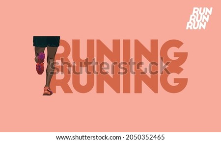 Running poster design with runner's Legs on a minimalist set. run poster. marathon. city marathon. Chicago marathon.