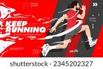 Running poster design with runner