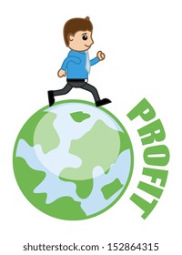 Running for Profit - Business Cartoon