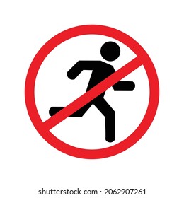 Running Is Prohibited. Vector Icon