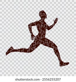 Running puzzle man vector illustration