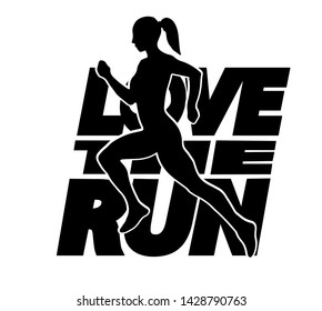 Running quote. Hand drawn vintage illustration with hand lettering. This illustration can be used as a print on t-shirts and bags, stationary or as a poster.