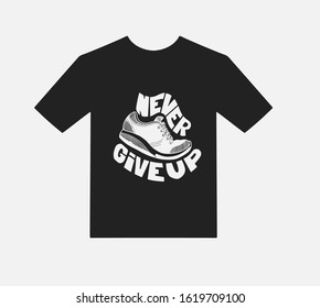 Running quote. Hand drawn vintage illustration with inscription. This illustration can be used as a print on t-shirts and bags, stationary or as a poster