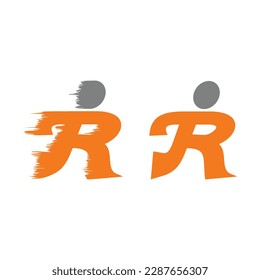 Running R letter sport fitness logo 1