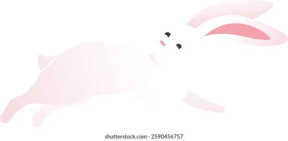 Running Rabbit Animal Vector Illustration
