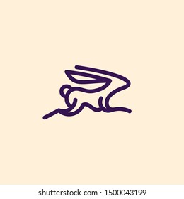 Running rabbit design. can be used as symbols, brand identity, company logo, icons, or others. Color and text can be changed according to your need.