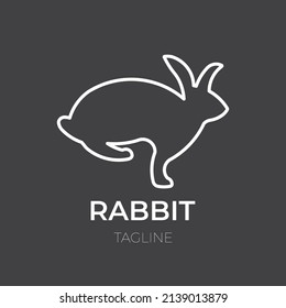 Running Rabbit Icon - Vector Illustration