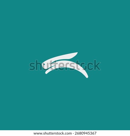 Running rabbit logo icon flat vector design