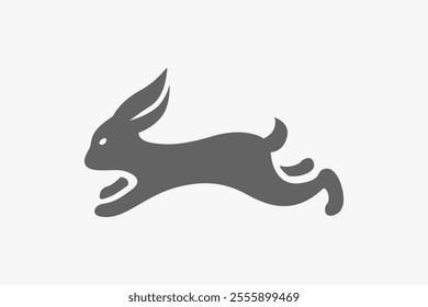 Running rabbit silhouette simple vector