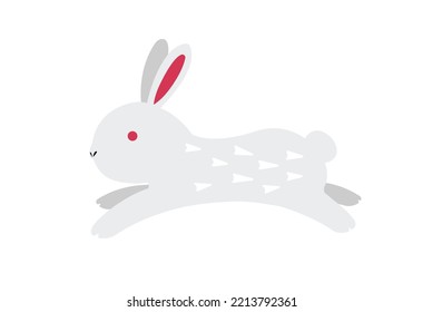 Running rabbit vector illustration ( for new year greeting card etc. )