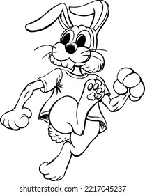Running Rabbit Vector Mascot Cartoon