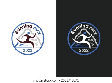 Running race competition logo concept