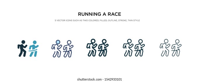 running a race icon in different style vector illustration. two color and black running a race vector icons designed in filled, outline, line and stroke style can be used for web, mobile, ui