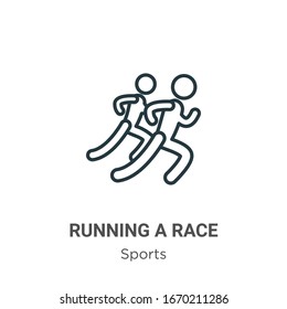 Ejecutar un icono de vector de contorno de carrera. Negro de línea delgada que ejecuta un icono de raza, vector plano ilustración de elemento simple del concepto deportivo editable trazo aislado en fondo blanco