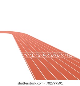 Running race track background with white copy space. Vector illustration. Challenge business concept.