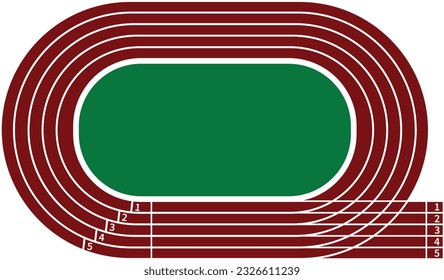 Running race track flat design illustration