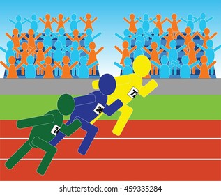 Running Racing Game Illustration vector 