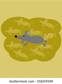 Running rat and background