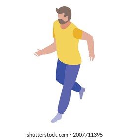 Running recruiter icon. Isometric of running recruiter vector icon for web design isolated on white background
